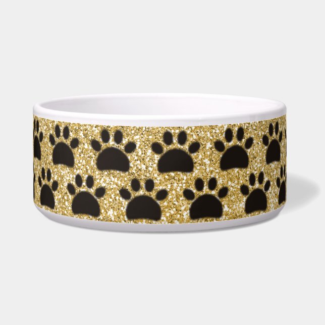Black and Gold Paws Seamless Pattern Pet (Front)