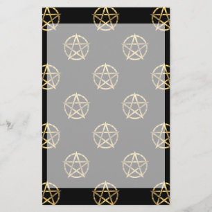Black and gold pentagram