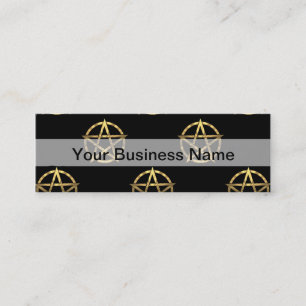 Black and gold pentagram mini business card