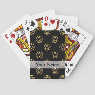 Black and gold pentagram playing cards