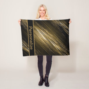 black and gold, personalise fleece blanket