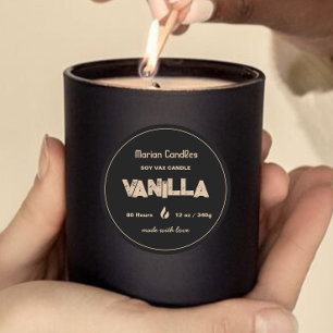 Black and Gold Personalised Candle Label