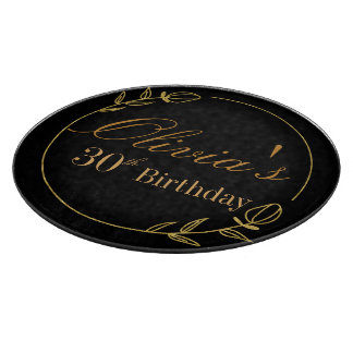 Black and Gold Personalised Cutting Board