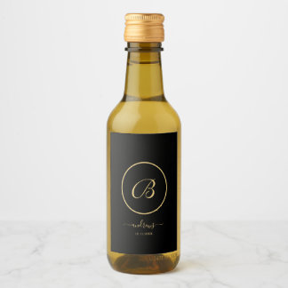 Black and Gold Personalised Name and signature Wine Label