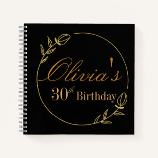 Black and Gold Personalised Notebook
