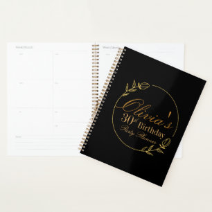Black and Gold Personalised Planner