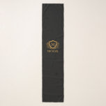 Black and Gold Personalised Stylish Monogram Name Scarf<br><div class="desc">Black and Gold Personalised Stylish Monogram Name. For further customisation,  please click the "Customise it" button and use our design tool to modify this template.</div>