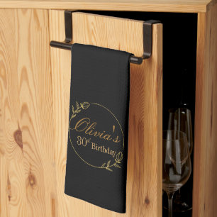 Black and Gold Personalised Tea Towel