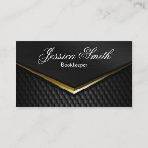 Black and Gold Photo Bookkeeping Business Card