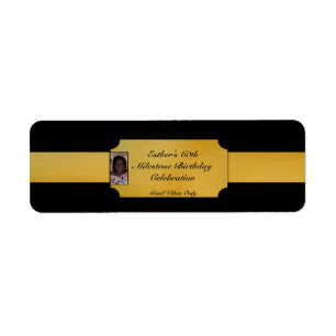 Black and Gold Photo Favour Small Bottle Labels