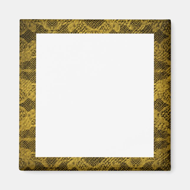 Black and Gold Picture Frame Magnet (Front)
