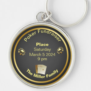 Black and Gold Poker Fundraiser Key Ring