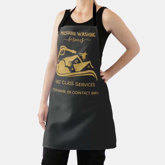 Black and Gold Pressure Washing Power Wash Window  Apron (Insitu)