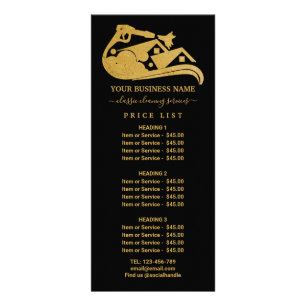Black and Gold Pressure Washing Price List Rack Card
