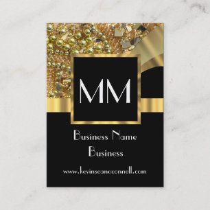 Black and gold professional monogrammed business card