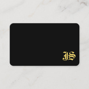 Black And Gold Professional Monogrammed Classic Business Card