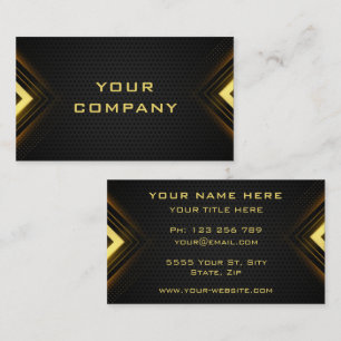 Black and Gold Promotional Business Cards Example