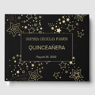 Black and Gold Quinceanera Guest Book