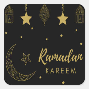 Black and gold Ramadan kareem stickers