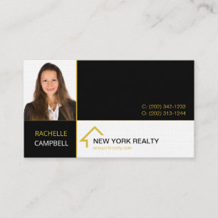 Black and gold real estate Business Card