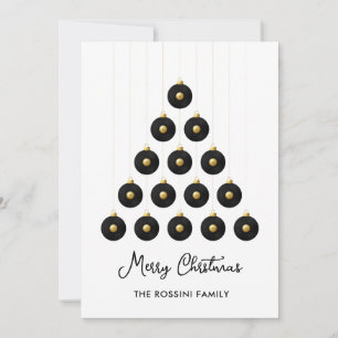 Black and Gold Record Disk Bauble Holiday Card