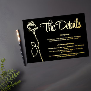 Black and Gold Rose bud Detail card
