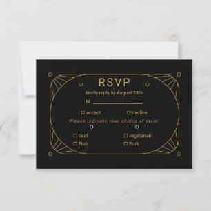 Black and Gold RSVP Card