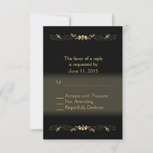 Black and Gold RSVP Card