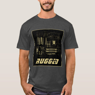 black and gold RUGGED GEEK Motherboard Tech T-Shirt