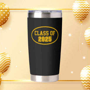 Black and Gold School Colours Class Year Insulated Tumbler
