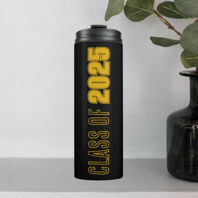 Black and Gold School Colours Class Year Thermal Tumbler (In Situ)