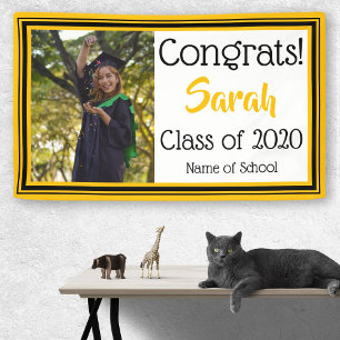 Black and Gold School Colours Photo Banner