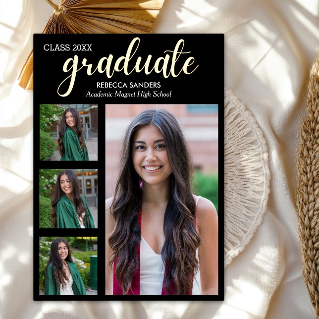 Black and Gold Script 4 photos Graduated for Her (Creator Uploaded)