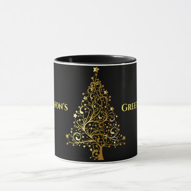 Black and Gold Season's Greetings Mug (Center)