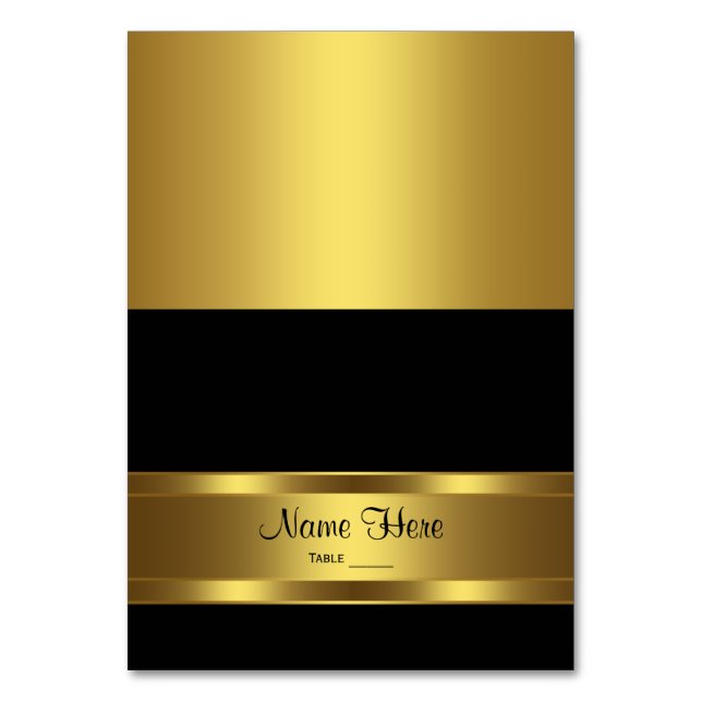 Black and Gold Seating Card (Front)