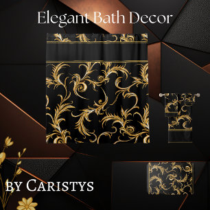 Black and Gold Shower Curtain