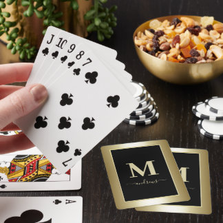 Black and gold Signature Name Playing Cards