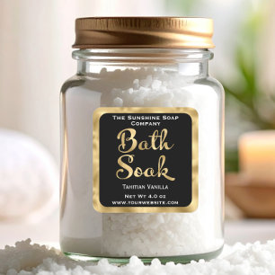 Black and gold small bath soak label