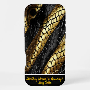 Black and gold snake skin design iPhone 16 pro max case