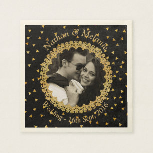 Black and Gold Sparkles Napkin