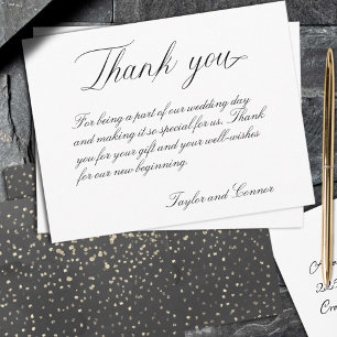 Black And Gold Splash Wedding Thank You Card