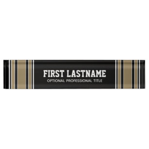 Black and Gold Sports Jersey Name - Can EDIT Colou Nameplate