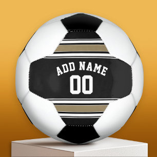 Black and Gold Sports Jersey Name - Can EDIT Colou Soccer Ball