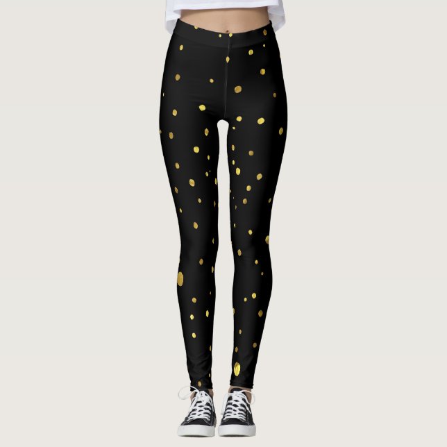 Black and Gold Spots Leggings (Front)