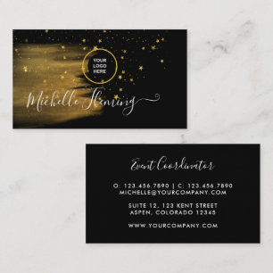 Black and Gold Square Business Card