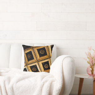 Black and Gold Squares  Cushion