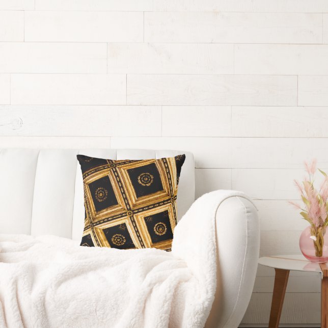 Black and Gold Squares  Cushion (Couch)