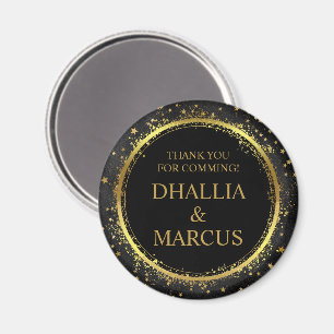 Black And Gold Stars Goth Pattern Magnet