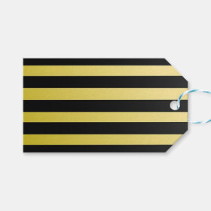 Black and Gold Striped Gift Tag