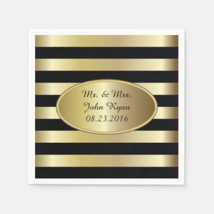 Black and Gold Stripes Any Occasion Napkin